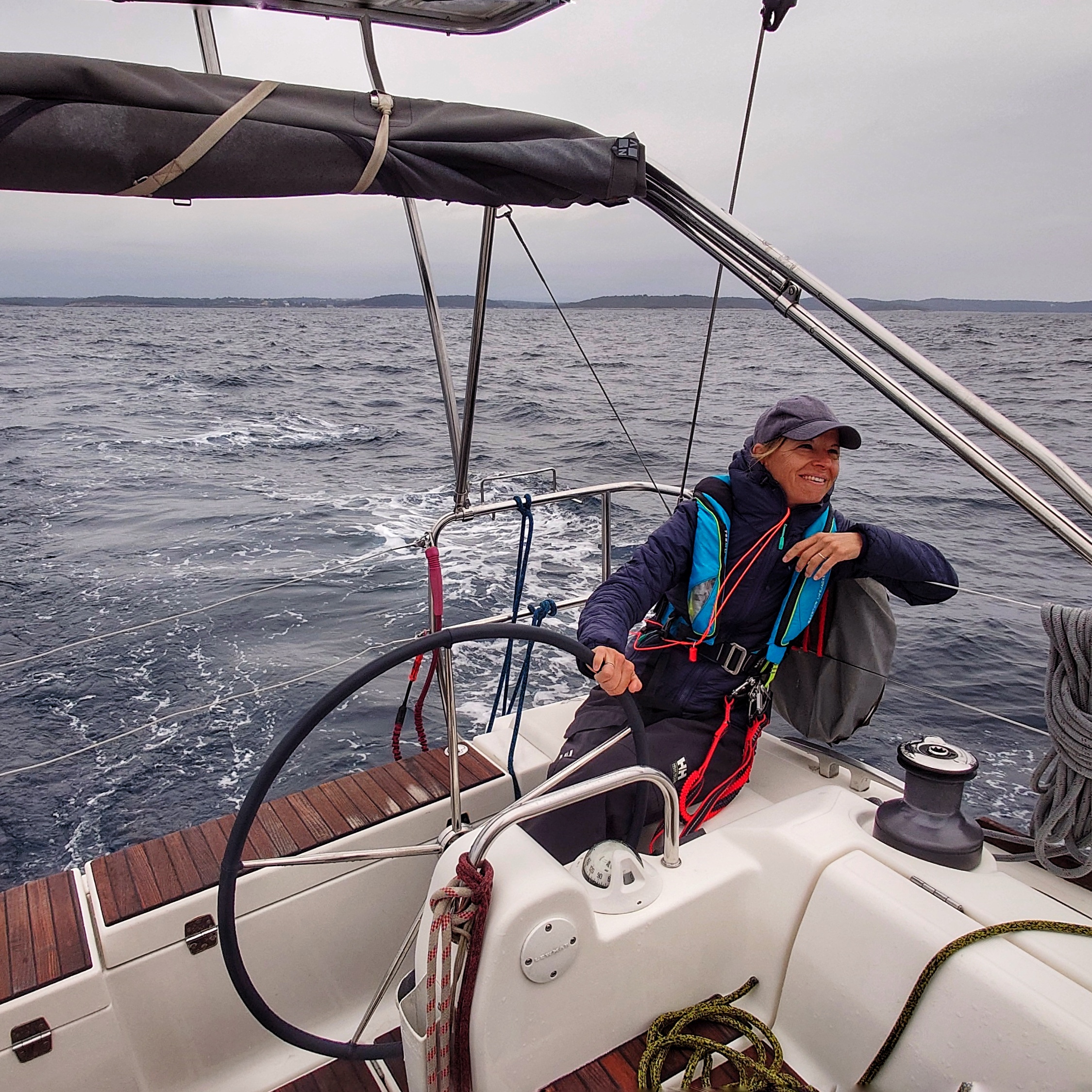 Smiles all round from the All Winds Adventures Helmswoman! 