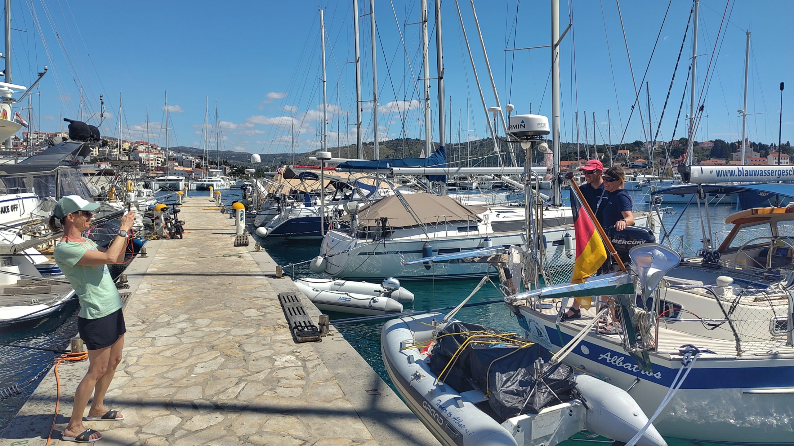 All Winds Adventures Karin saying goodbye to Albatros