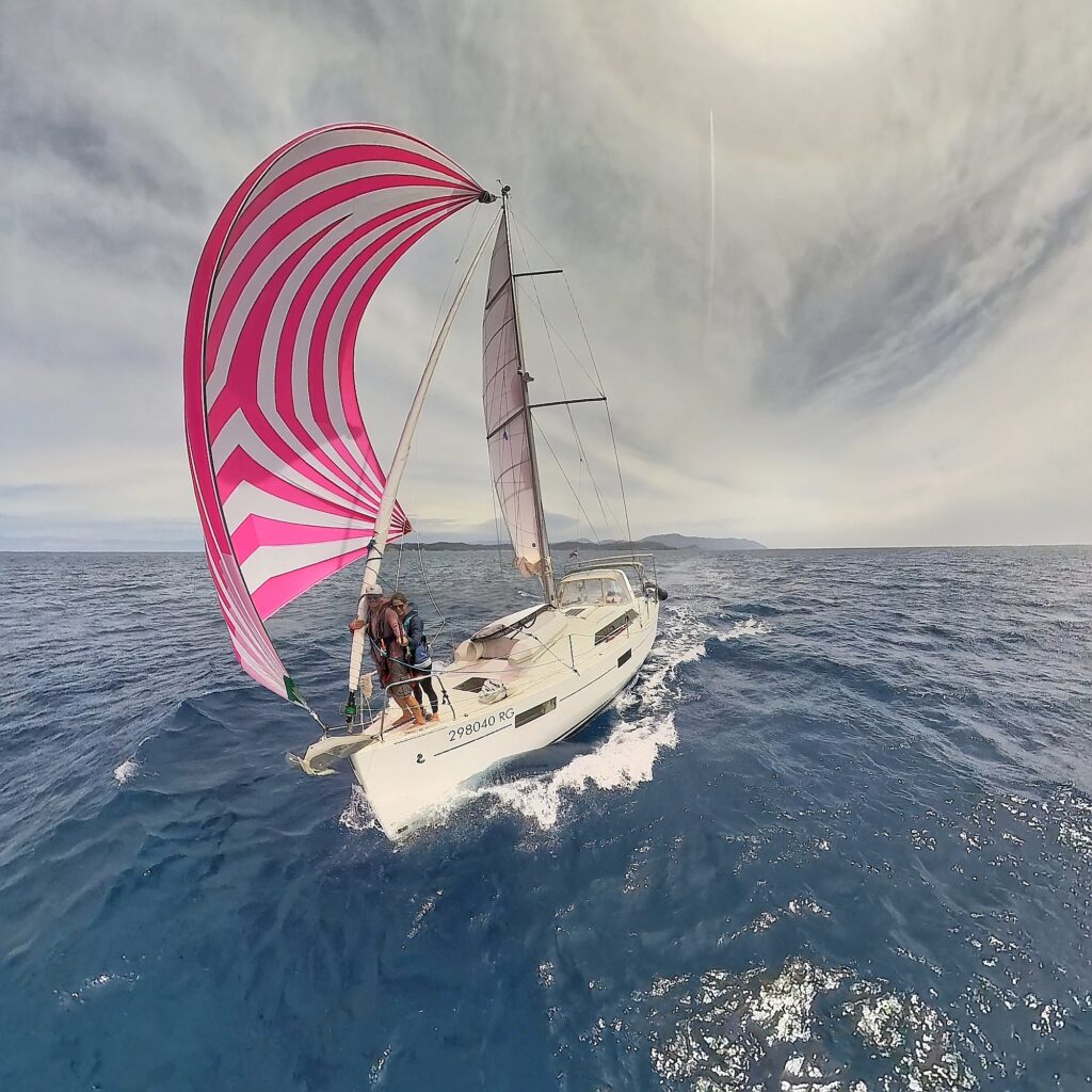 Although Karin and I had both sailed all our lives, it still took some adjusting to learn how to work togther as a team.