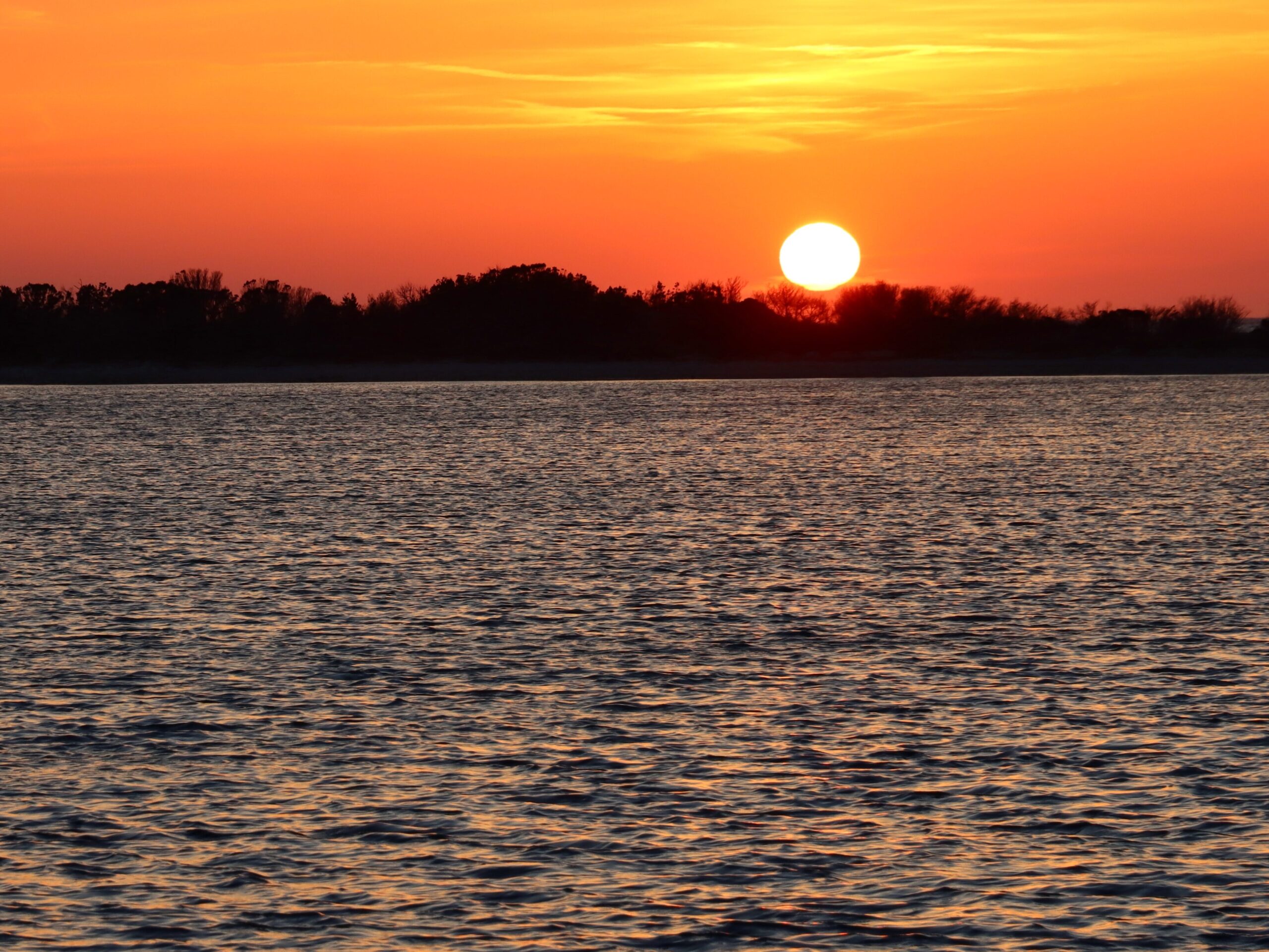 Sunset view when anchored in a Dalmatian island bay Croatia