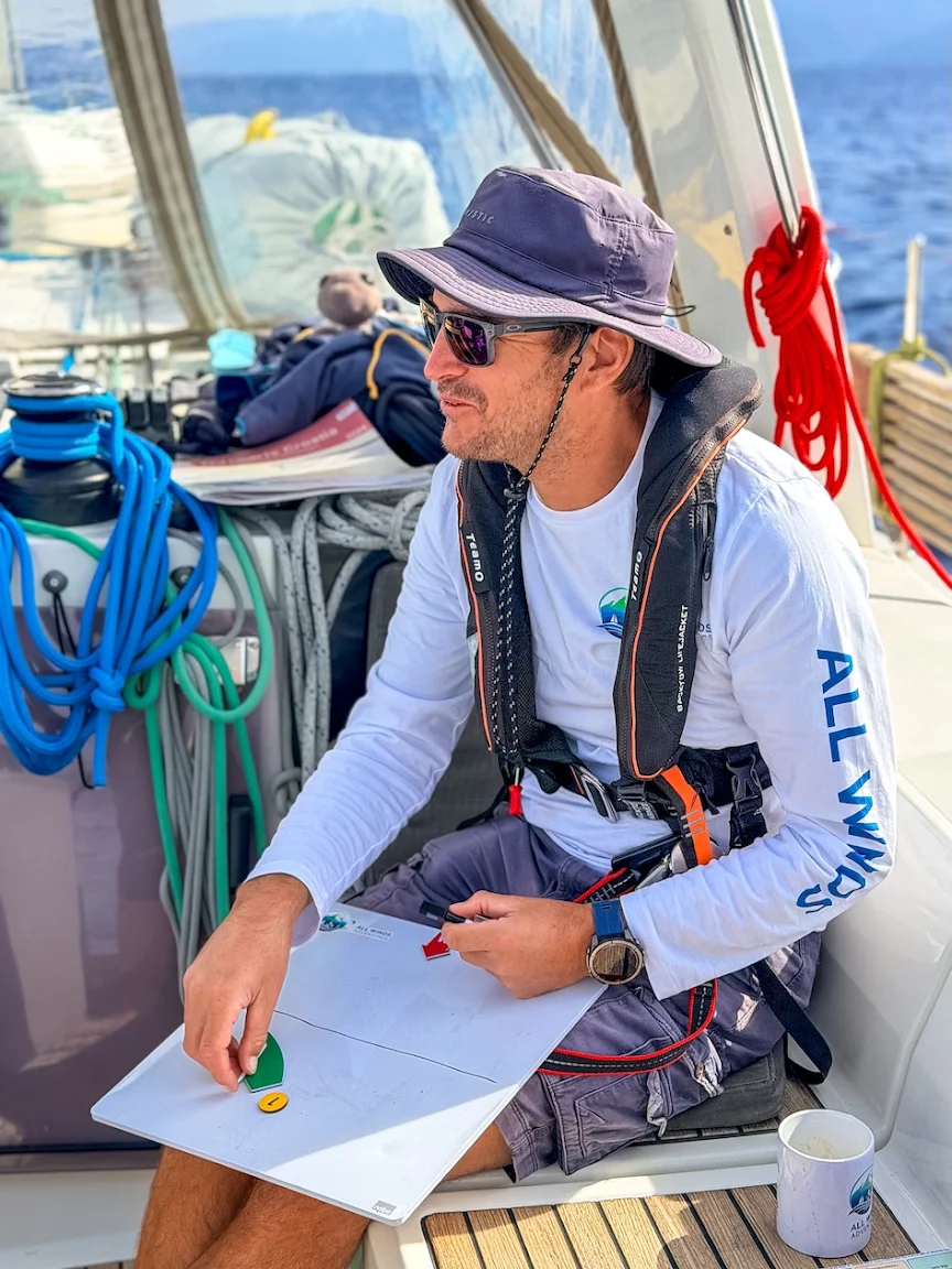 All Winds Adventures Coach Dave in action aboard All Winds